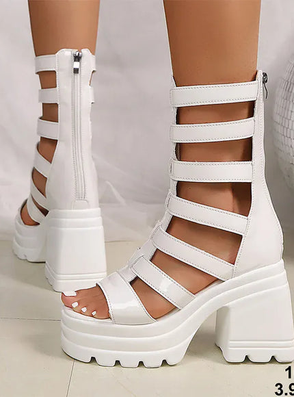 KissICON Roman Super High Heels Sandals for Women Patent