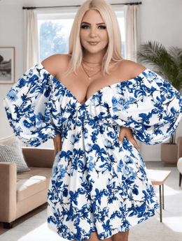 KissICON Maxi Dress Romantic Floral Plus Size V-Neck Maxi Vacation Dress