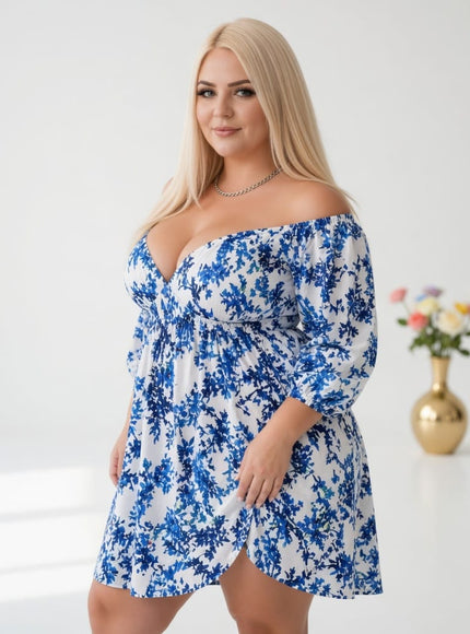 KissICON Maxi Dress Romantic Floral Plus Size V-Neck Maxi Vacation Dress