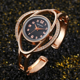 KissICON rose black KissIcon Women's Watch Gold Tone Stainless - Light