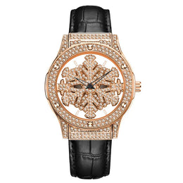 KissICON Rose black 💋 UTHAI L58 Watch Womens Leather - 360
