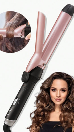KISSICON Rose Gold CRASTS CRASTS Star Maker 32Mm Large Barrel Curling Iron, Suitable for Creating Big Curls,