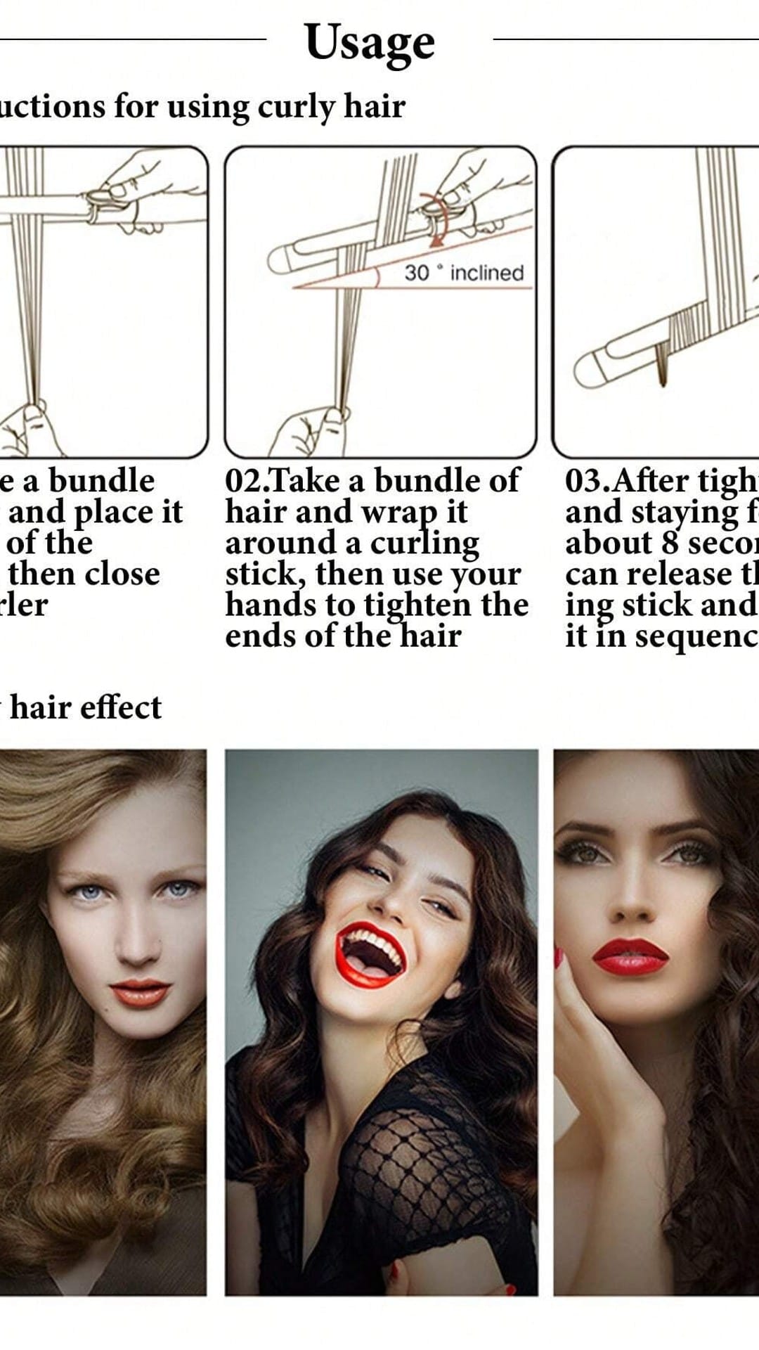 KISSICON Rose Gold CRASTS CRASTS Star Maker 32Mm Large Barrel Curling Iron, Suitable for Creating Big Curls,
