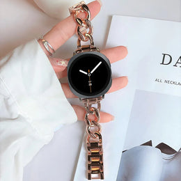 KissICON rose gold / Galaxy 8Classic Band Chain Fashion Metal Band For Samsung Galaxy Watch 8 8Classic Ultra 2 1 Strap Bracelet Galaxy 8 40MM 44mm 46mm 47MM Bracelet