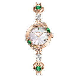 KissICON Rose Gold Green KissIcon UTHAI W42 Women Watch Waterproof Diamond -