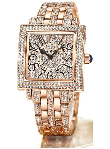 KissICON Rose gold KissIcon UTHAI Women Square Watch - Waterproof Diamond