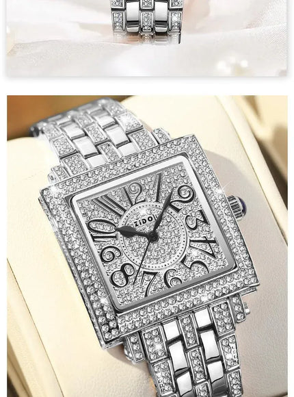 KissICON Rose gold KissIcon UTHAI Women Square Watch - Waterproof Diamond