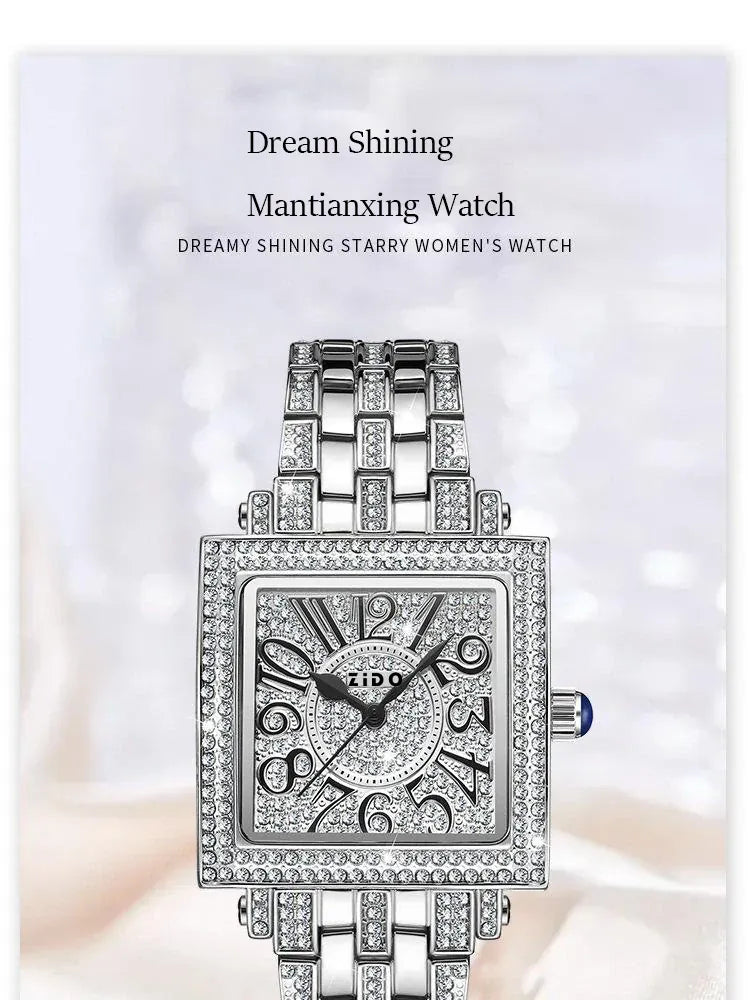 KissICON Rose gold KissIcon UTHAI Women Square Watch - Waterproof Diamond