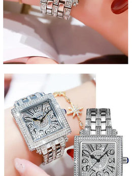 KissICON Rose gold KissIcon UTHAI Women Square Watch - Waterproof Diamond
