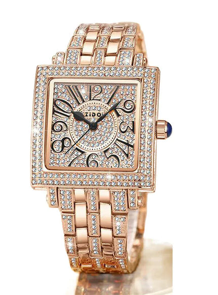 KissICON Rose gold KissIcon UTHAI Women Square Watch - Waterproof Diamond