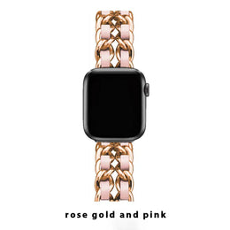 KissICON Rose Gold Pink / 38mm 40mm 41mm Women Metal Strap for Apple Watch Band 10 9 8 Ultra 46mm 42mm 49mm 7 SE 6 5 41mm 45mm 44/40mm Lady Gold Steel Bracelet Wristband