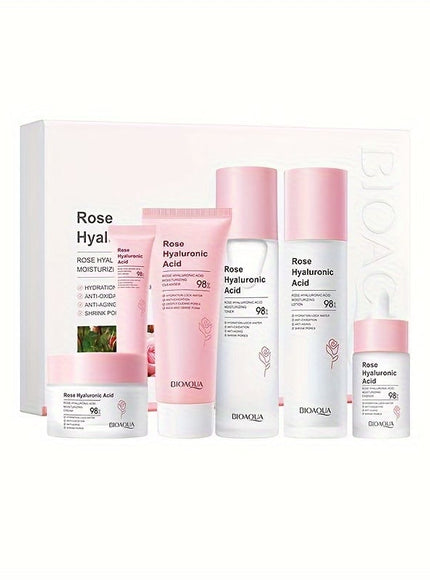 KissICON Rose Hyaluronic Acid Gift Box Six-piece Set KissIcon BioAqua Rose HA GiftSet - Hydration Firming