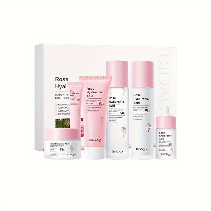 KissICON Rose Hyaluronic Acid Gift Box Six-piece Set KissIcon BioAqua Rose HA GiftSet - Hydration Firming
