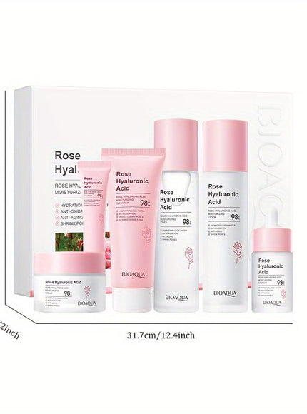 KissICON Rose Hyaluronic Acid Gift Box Six-piece Set KissIcon BioAqua Rose HA GiftSet - Hydration Firming