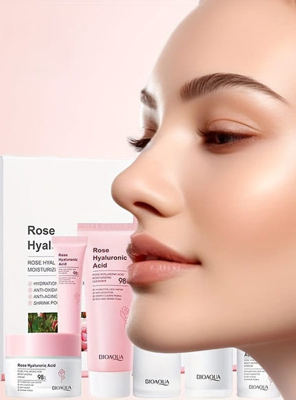 KissICON Rose Hyaluronic Acid Gift Box Six-piece Set KissIcon BioAqua Rose HA GiftSet - Hydration Firming