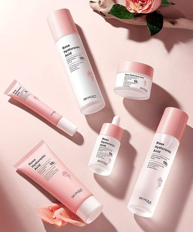 KissICON Rose Hyaluronic Acid Gift Box Six-piece Set KissIcon BioAqua Rose HA GiftSet - Hydration Firming