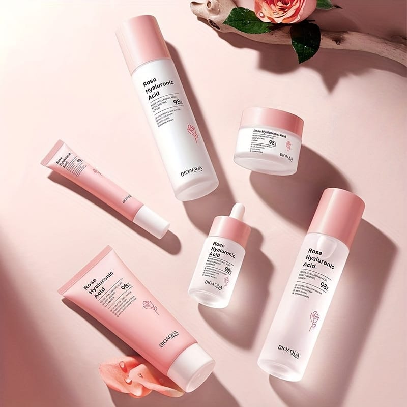 KissICON Rose Hyaluronic Acid Gift Box Six-piece Set KissIcon BioAqua Rose HA GiftSet - Hydration Firming