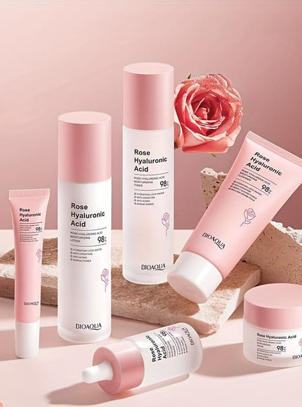 KissICON Rose Hyaluronic Acid Gift Box Six-piece Set KissIcon BioAqua Rose HA GiftSet - Hydration Firming