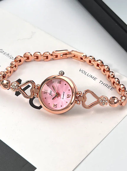 KissICON Rose Pink KissIcon Rose Love Bracelet Watch - Compact Exquisite