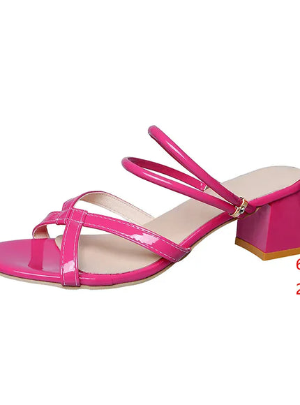 KissICON rose red / 42 Women' Luxury Gold Pu Leather High Heel Sandals
