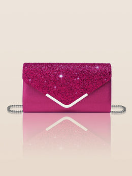 Dropshipman Rose Red Glitter Bling Envelope Clutch Bag – Shiny Party & Wedding Dinner Handbag
