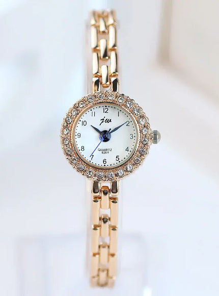 KissICON Rose white KissIcon Women Diamond Bracelet Watch - Elegant Quartz