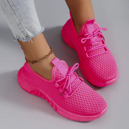 Dropshipman Rosy Red / 40 Women's summer breathable mesh flat shoes women's shoes casual sports shoes, clearance free shipping