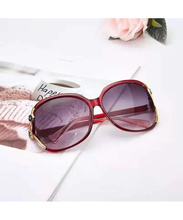 Dropshipman Round Large Frame Sunglasses – Camellia Detail
