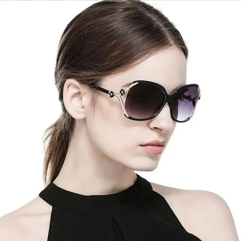 Dropshipman Round Large Frame Sunglasses – Camellia Detail