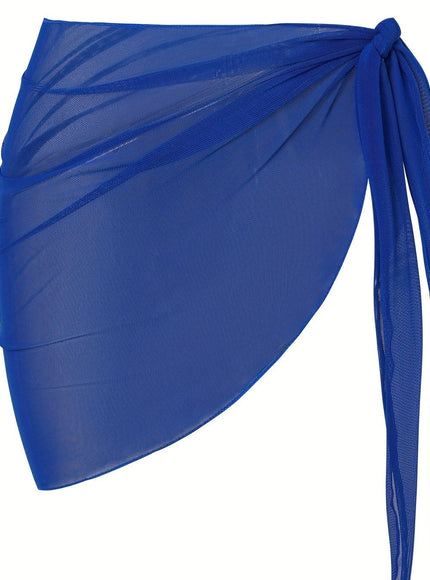 KissICON Royal Blue / One-size Sheer Beach Wrap Skirt – Elasticity Resort Essential