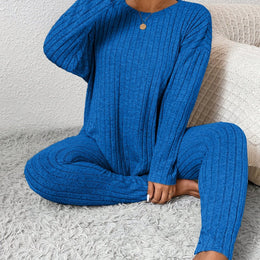 jkthpu-45 Royal Blue / UK 18 Autumn and Winter Large Size Slimming Long Sleeve