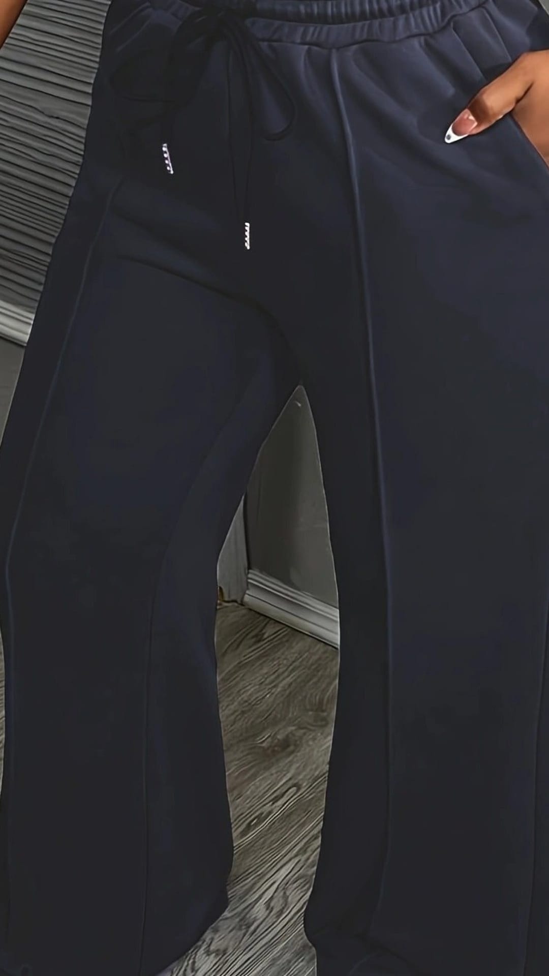 jkthpu-45 Royal Blue / UK 20 Navy Plus Size NonStretch Joggers Casual  Chic