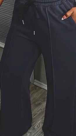 jkthpu-45 Royal Blue / UK 20 Navy Plus Size NonStretch Joggers Casual  Chic