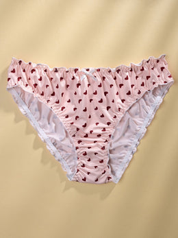 KissICON Ruffled Heart Lightweight Dot Panties 6pack