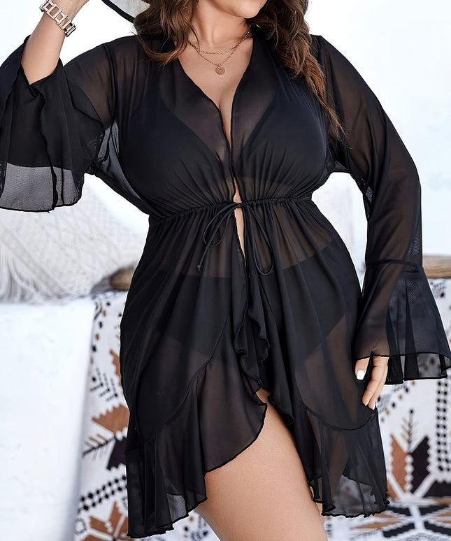 KissICON Ruffled Mesh Coverup – Chic Curve