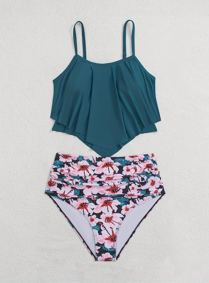 KissICON Ruffled Tummycovering Solid Bikini – Vacation Ready