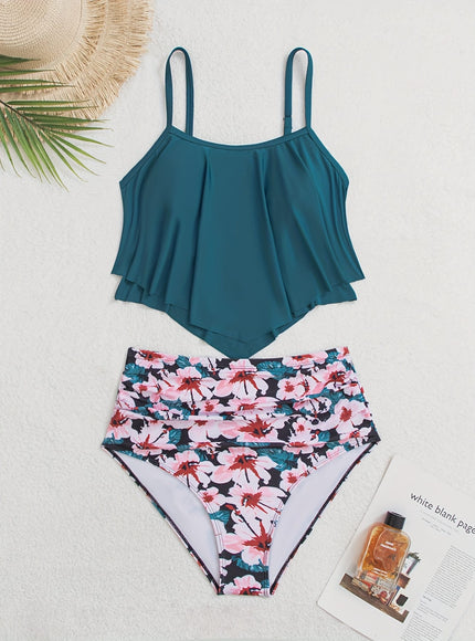 KissICON Ruffled Tummycovering Solid Bikini – Vacation Ready