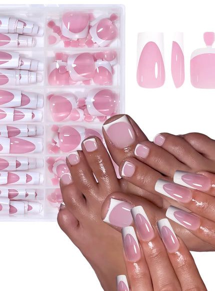 KissICON S 1 KissIcon Nude Pink Fake Nails Full Cover French