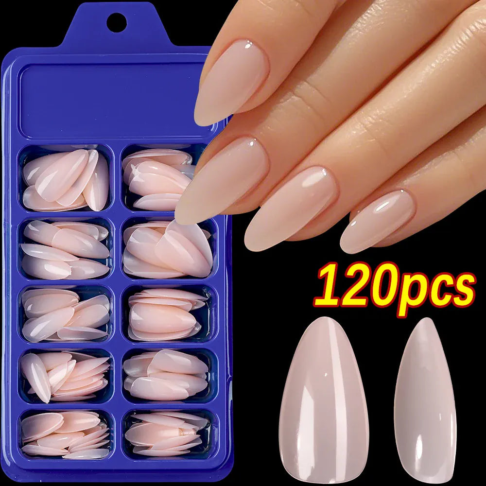 KissICON S-2 KissIcon Pink False Nails Medium Almond Full Gel