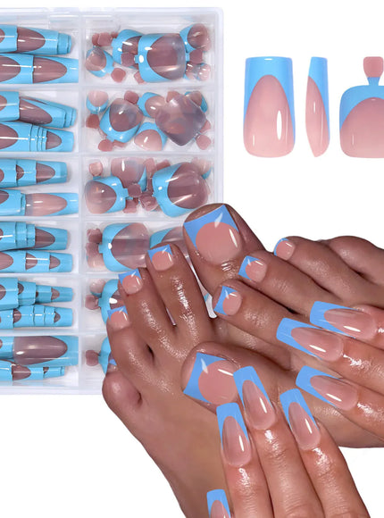 KissICON S 3 KissIcon Nude Pink Fake Nails Full Cover French