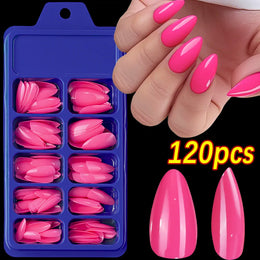 KissICON S-3 KissIcon Pink False Nails Medium Almond Full Gel