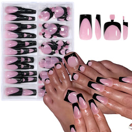 KissICON S 4 KissIcon Nude Pink Fake Nails Full Cover French