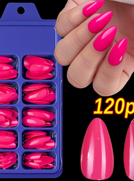 KissICON S-4 KissIcon Pink False Nails Medium Almond Full Gel