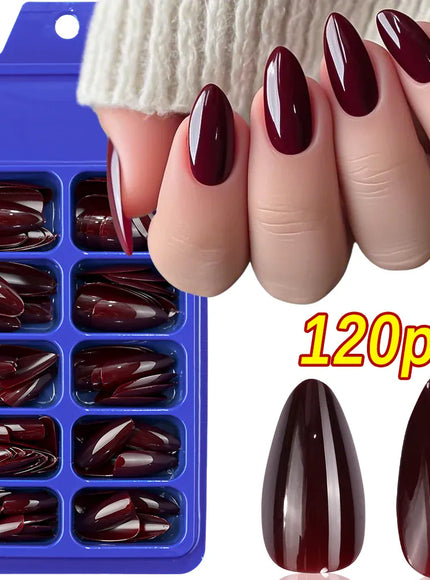 KissICON S-5 KissIcon Pink False Nails Medium Almond Full Gel