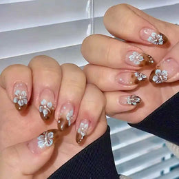 KissICON S 8 KissIcon Autumn Nails Handmade Caramel French Leopard