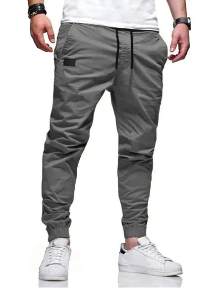 KissICON S / GRAY New Men's Casual Sports Pants Sweatpants Male Jogger Cargo Harem Pencil Pants Trousers Multi-pocket Sweatwear