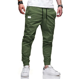 KissICON S / green New Men's Casual Sports Pants Sweatpants Male Jogger Cargo Harem Pencil Pants Trousers Multi-pocket Sweatwear