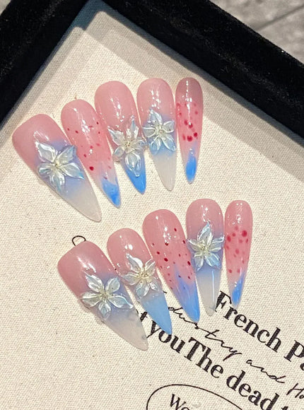 KissICON S Handmade Press On Nails Full Glitter False Nails