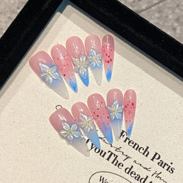 KissICON S Handmade Press On Nails Full Glitter False Nails