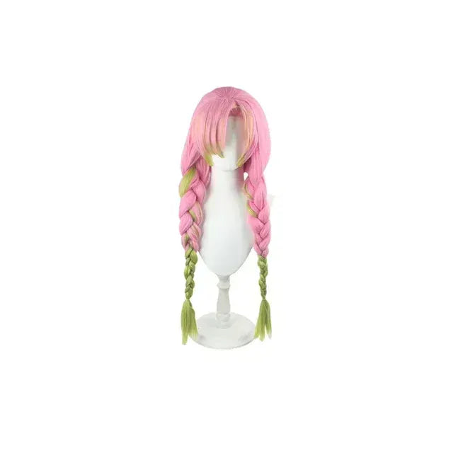 KissICON S / Style c Adult Children Anime Kanroji Mitsuri Cosplay Costume Kimono Haori Dress Wig Clothes Halloween Costume for Adult Children